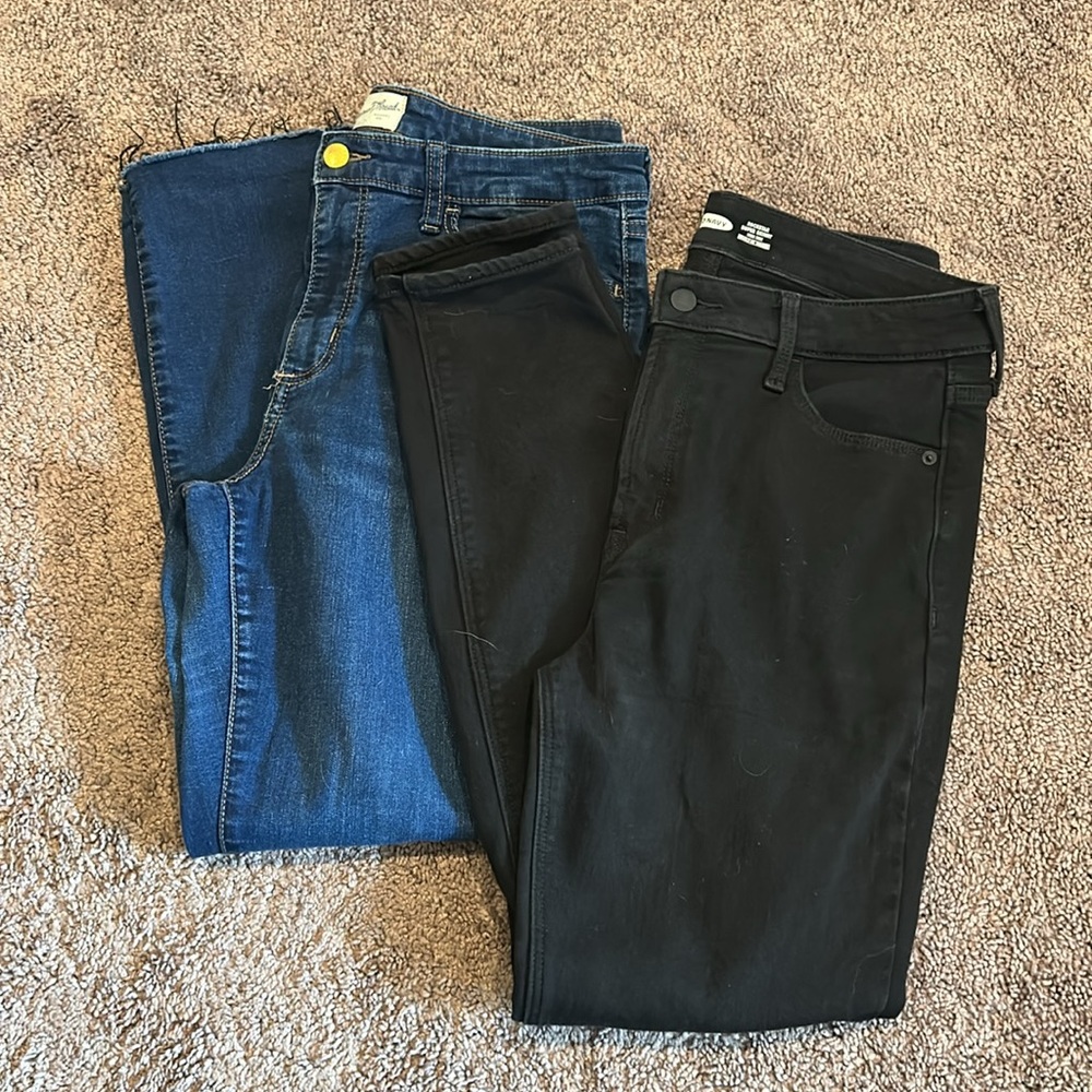 Old navy & Universal thread black and blue skinny jeans size 10 bundle